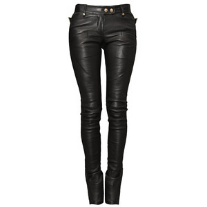 Balmain Black Leather Pants